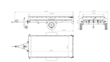 Einachsanhänger mit Blattfedern 264×125 UNITRAILER GARDEN 264/R KIPP mit H-800-Rahmen und grauer Plane-Neu