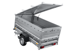 Einachsiger Anhänger auf Blattfedern 230×125 UNITRAILER FORCE 230/R KIPP mit BIS-Seitenwänden und Aluminiumabdeckung-Neu
