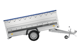 Einachsiger Anhänger auf Blattfedern 264×125 UNITRAILER FORCE 264/R KIPP mit BIS-Seitenwänden, H-0-Rahmen und blauer Plane-Neu