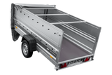 Einachsiger Anhänger auf Blattfedern 264×125 UNITRAILER FORCE 264/R KIPP mit BIS-Seitenwänden, H-0-Rahmen und grauer Plane-Neu