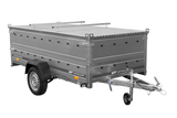 Einachsiger Anhänger auf Blattfedern 264×125 UNITRAILER GARDEN 264/R KIPP mit BIS-Seitenwänden und Aluminiumabdeckung-Neu