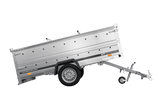 Einachsiger Anhänger auf Blattfedern 264×125 UNITRAILER GARDEN 264/R KIPP mit BIS-Seitenwänden und Aluminiumabdeckung-Neu