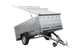 Einachsiger Anhänger auf Blattfedern 264×125 UNITRAILER GARDEN 264/R KIPP mit BIS-Seitenwänden und Aluminiumabdeckung-Neu