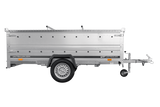 Einachsiger Anhänger auf Blattfedern 264×125 UNITRAILER GARDEN 264/R KIPP mit BIS-Seitenwänden und Aluminiumabdeckung-Neu
