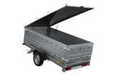 Einachsiger Anhänger auf Blattfedern 264×125 UNITRAILER GARDEN 264/R KIPP mit BIS-Seitenwänden und Aluminiumabdeckung-Neu