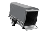 Einachsiger Anhänger mit Blattfedern 264×125 UNITRAILER FORCE 264/R KIPP mit H-1100 Rahmen und grauer Plane-Neu