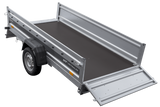 Einachsiger Anhänger mit Blattfedern 264×125 UNITRAILER FORCE 264/R KIPP mit H-1100 Spriegel und blauer Plane-Neu