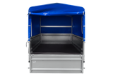 Einachsiger Anhänger mit Blattfedern 264×125 UNITRAILER FORCE 264/R KIPP mit H-800 Spriegel und blauer Plane-Neu