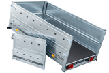 Faltbarer Anhänger GARDEN TRAILER 230 KIPP mit zusätzlichen Bordwänden, Stützrad und Flachplane-Neu