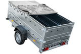 Faltbarer Anhänger GARDEN TRAILER 230 KIPP mit zusätzlichen Bordwänden, Stützrad und Flachplane-Neu