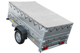 Faltbarer Anhänger GARDEN TRAILER 230 KIPP mit zusätzlichen Bordwänden, Stützrad und Flachplane-Neu