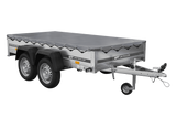 GARDEN TRAILER 264/2 KIPP MIT STÜTZRAD, GRAUE FLACHPLANE UND PLANENTRÄGER-Neu