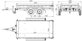 GARDEN TRAILER 264/2 KIPP MIT STÜTZRAD, GRAUE FLACHPLANE UND PLANENTRÄGER-Neu