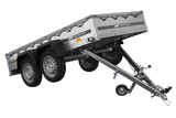 GARDEN TRAILER 264/2 KIPP MIT STÜTZRAD, GRAUE FLACHPLANE UND PLANENTRÄGER-Neu