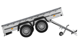 GARDEN TRAILER 264/2 KIPP MIT STÜTZRAD, GRAUE FLACHPLANE UND PLANENTRÄGER-Neu