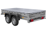 GARDEN TRAILER 264/2 KIPP MIT STÜTZRAD, GRAUE FLACHPLANE UND PLANENTRÄGER-Neu