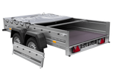 GARDEN TRAILER 264/2 KIPP MIT STÜTZRAD, GRAUE FLACHPLANE UND PLANENTRÄGER-Neu