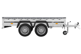 GARDEN TRAILER 264/2 KIPP MIT STÜTZRAD, GRAUE FLACHPLANE UND PLANENTRÄGER-Neu