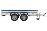 GARDEN TRAILER 264/2 KIPP MIT STÜTZRAD, PLANENTRÄGER UND BLAUER FLACHPLANE-Neu