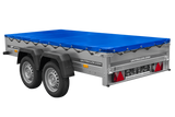 GARDEN TRAILER 264/2 KIPP MIT STÜTZRAD, PLANENTRÄGER UND BLAUER FLACHPLANE-Neu