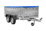 GARDEN TRAILER 264/2 KIPP Zweiachsanhänger mit Stützrad, Planenträgern, zus. Bordwänden und blauer Flachplane-Neu