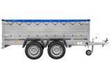GARDEN TRAILER 264/2 KIPP Zweiachsanhänger mit Stützrad, Planenträgern, zus. Bordwänden und blauer Flachplane-Neu