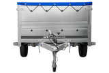 Großer Anhänger 750 kg GARDEN TRAILER 264 KIPP mit Bordwandaufsatz [zusätzliche 40 cm], Stützrad und blauer Flachplane-Neu