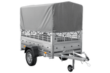 Kippanhänger Garden Trailer 200 KIPP 200×106 cm 750 kg mit Laubgitteraufsatz, Hochplane, Hochspriegel und Stützrad-Neu