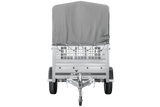 Kippanhänger Garden Trailer 200 KIPP 200×106 cm 750 kg mit Laubgitteraufsatz, Hochplane, Hochspriegel und Stützrad-Neu