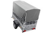 Kippanhänger Garden Trailer 200 KIPP 200×106 cm 750 kg mit Laubgitteraufsatz, Hochplane, Hochspriegel und Stützrad-Neu