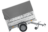 Kippanhänger Garden Trailer 200 KIPP 200×106 cm 750 kg mit Laubgitteraufsatz, Hochplane, Hochspriegel und Stützrad-Neu