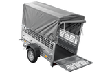 Kippanhänger Garden Trailer 200 KIPP 200×106 cm 750 kg mit Laubgitteraufsatz, Hochplane, Hochspriegel und Stützrad-Neu