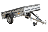 Kipper Pkw Anhänger Garden Trailer 230 KIPP [230 cm x 125 cm] mit Flachplane, Stützrad und Planenträger-Neu