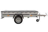 Kipper Pkw Anhänger Garden Trailer 230 KIPP [230 cm x 125 cm] mit Flachplane, Stützrad und Planenträger-Neu