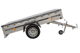 Kipper Pkw Anhänger Garden Trailer 230 KIPP [230 cm x 125 cm] mit Flachplane, Stützrad und Planenträger-Neu