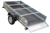 Kipper Pkw Anhänger Garden Trailer 230 KIPP [230 cm x 125 cm] mit Flachplane, Stützrad und Planenträger-Neu