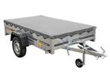 Kipper Pkw Anhänger Garden Trailer 230 KIPP [230 cm x 125 cm] mit Flachplane, Stützrad und Planenträger-Neu