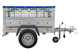 Kompakter Anhänger Garden Trailer 150 KIPP 150×106 cm 750 kg mit Laubgitteraufsatz-Neu