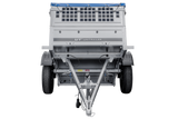 Kompakter Anhänger Garden Trailer 150 KIPP 150×106 cm 750 kg mit Laubgitteraufsatz-Neu
