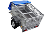 Kompakter Anhänger Garden Trailer 150 KIPP 150×106 cm 750 kg mit Laubgitteraufsatz-Neu
