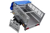 Kompakter Anhänger Garden Trailer 150 KIPP 150×106 cm 750 kg mit Laubgitteraufsatz-Neu