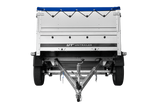 Leichtanhänger auf Blattfedern 200×125 UNITRAILER GARDEN 201/R KIPP mit BIS-Seiten, H-0-Rahmen und blauer Plane-Neu
