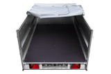 Leichtanhänger auf Blattfedern 200×125 UNITRAILER GARDEN 201/R KIPP mit BIS-Seiten, H-0-Rahmen und grauer Plane-Neu