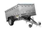 Leichtanhänger auf Blattfedern 200×125 UNITRAILER GARDEN 201/R KIPP mit BIS-Seiten, H-0-Rahmen und grauer Plane-Neu