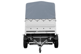 Leichtanhänger auf Blattfedern 200×125 UNITRAILER GARDEN 201/R KIPP mit BIS-Seiten, H-800-Rahmen und grauer Plane-Neu