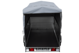 Leichtanhänger auf Blattfedern 200×125 UNITRAILER GARDEN 201/R KIPP mit BIS-Seiten, H-800-Rahmen und grauer Plane-Neu