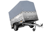 Leichtanhänger auf Blattfedern 200×125 UNITRAILER GARDEN 201/R KIPP mit BIS-Seiten, H-800-Rahmen und grauer Plane-Neu