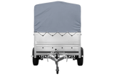 Leichtanhänger auf Blattfedern 200×125 UNITRAILER GARDEN 201/R KIPP mit BIS-Seiten, H-800-Rahmen und grauer Plane-Neu