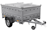 Leichtanhänger auf Federn 200×125 UNITRAILER GARDEN 201/R KIPP mit BIS-Seiten und Aluminiumabdeckung-Neu