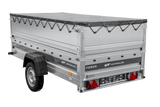 Leichter Anhänger 264×125 UNITRAILER FORCE 264 KIPP mit BIS-Seitenwänden, H-0-Rahmen und grauer Plane-Neu